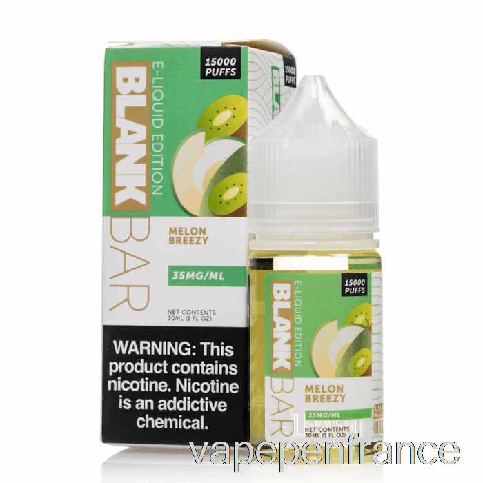 Melon Breezy - Sels De Barre Vierges - Stylo Vape 30 Ml 35 Mg